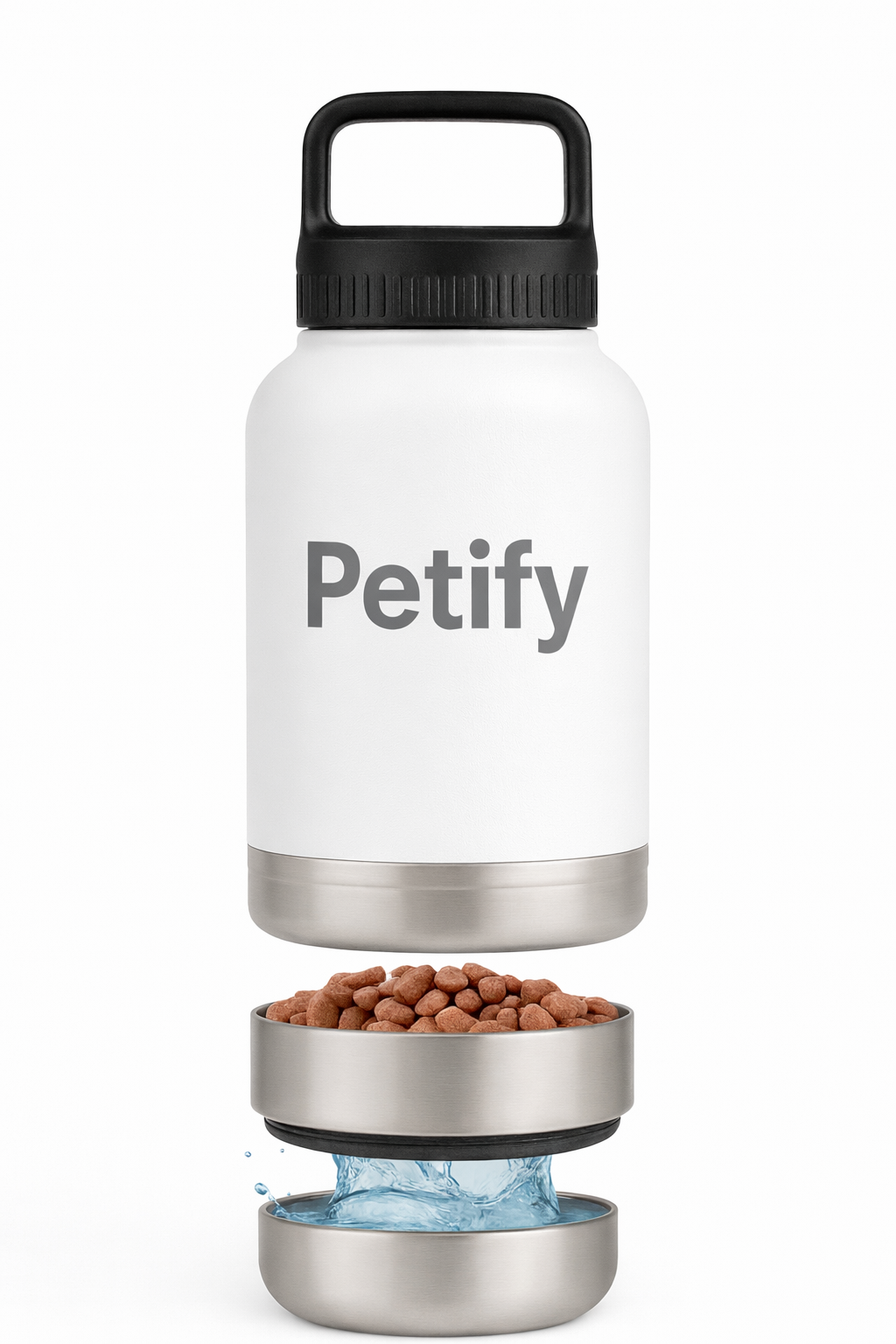 בקבוק טיולים לכלב - לבן