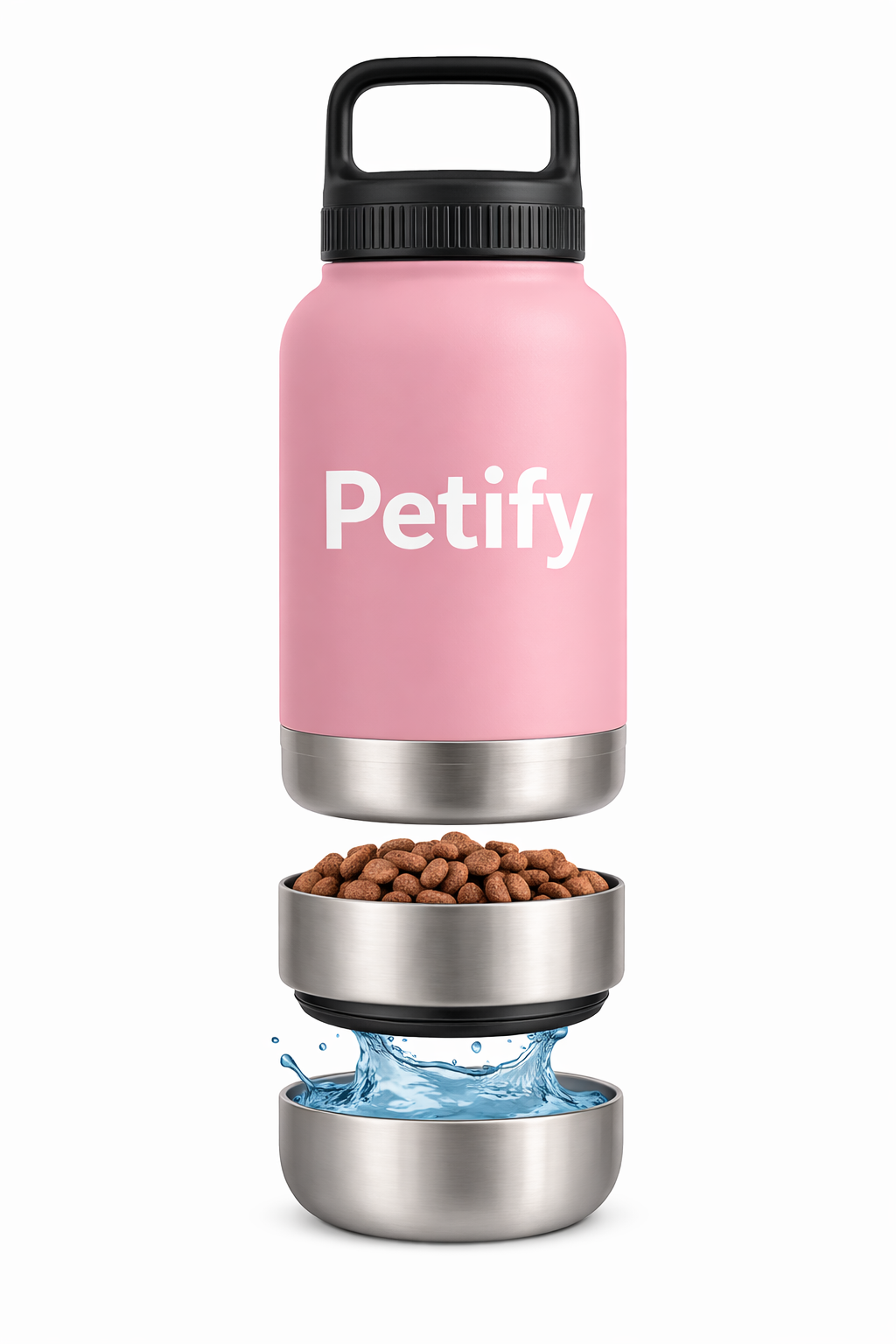 בקבוק טיולים לכלב - ורוד