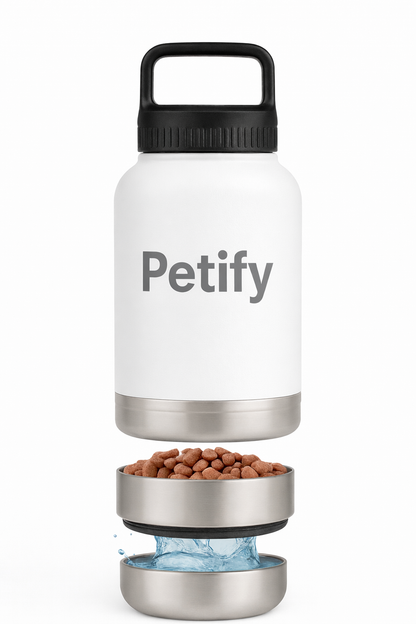 בקבוק טיולים לכלב - לבן