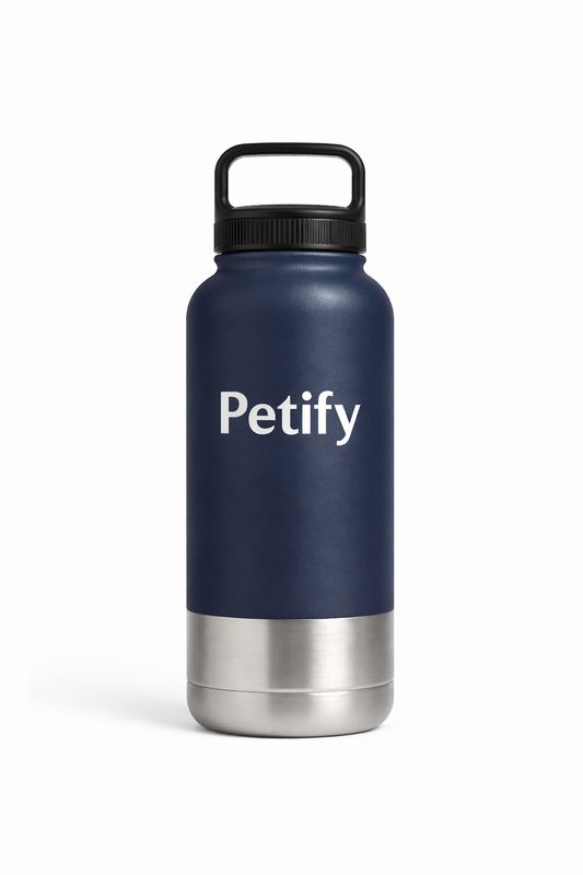 בקבוק טיולים לכלב - כחול כהה